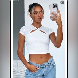 White Fox Boutique Cut the Antics Top XS